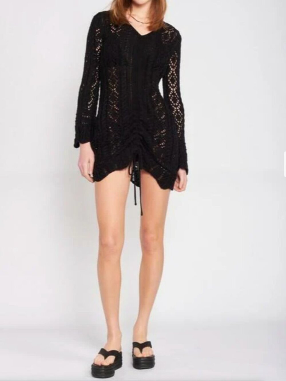 NWT Emory Park Black Crochet Swim Coverup